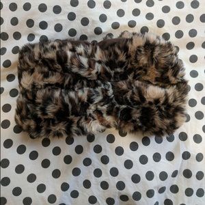 Saks Fifth Avenue Faux Fur Leopard Infinity Scarf